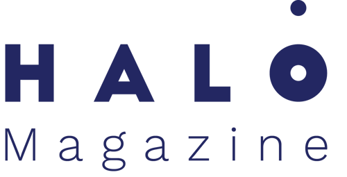 Halo Investing Magazine Logo with Black Letters Worksans Font
